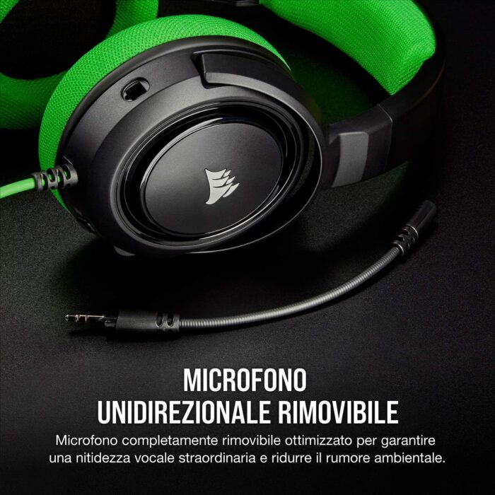 Corsair HS35 verde cuffie con microfono jack 3.5 pc / xbox / ps5, ps4 / mobile - immagine 5