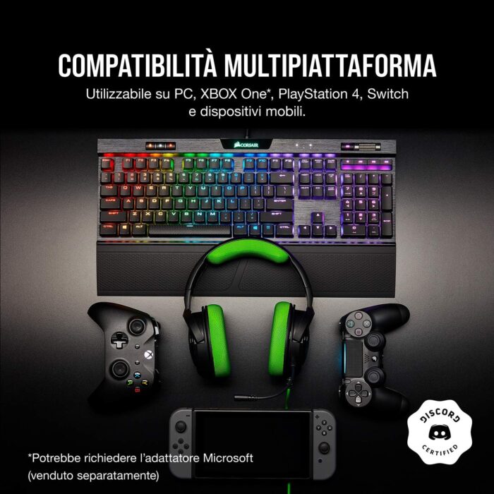 Corsair HS35 verde cuffie con microfono jack 3.5 pc / xbox / ps5, ps4 / mobile - immagine 3