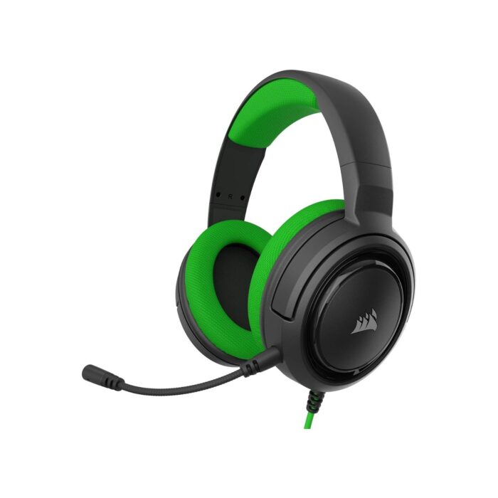 Corsair HS35 verde cuffie con microfono jack 3.5 pc / xbox / ps5, ps4 / mobile
