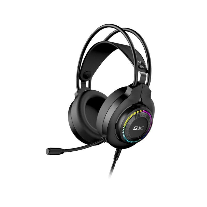 Genius RS2 HS-GX580U, Cuffia da Gaming USB, con RGB Led, suono chiaro e potente, lunghezza del cavo 2m