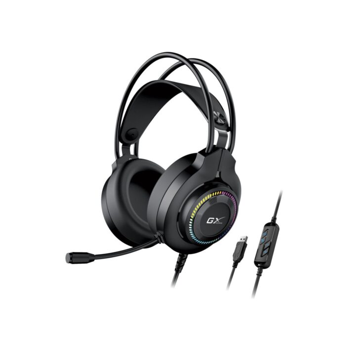 Genius RS2 HS-GX580U, Cuffia da Gaming USB, con RGB Led, suono chiaro e potente, lunghezza del cavo 2m - immagine 2