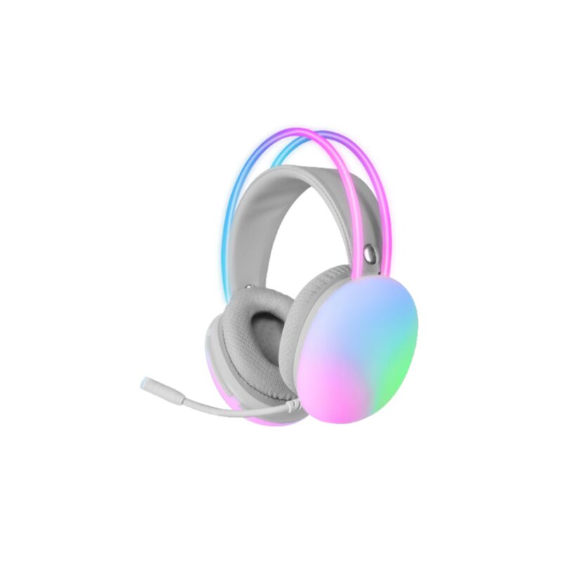 Marsgaming Full Chroma 360 MH-GLOW Bianca, Cuffia da Gaming, con RGB Led