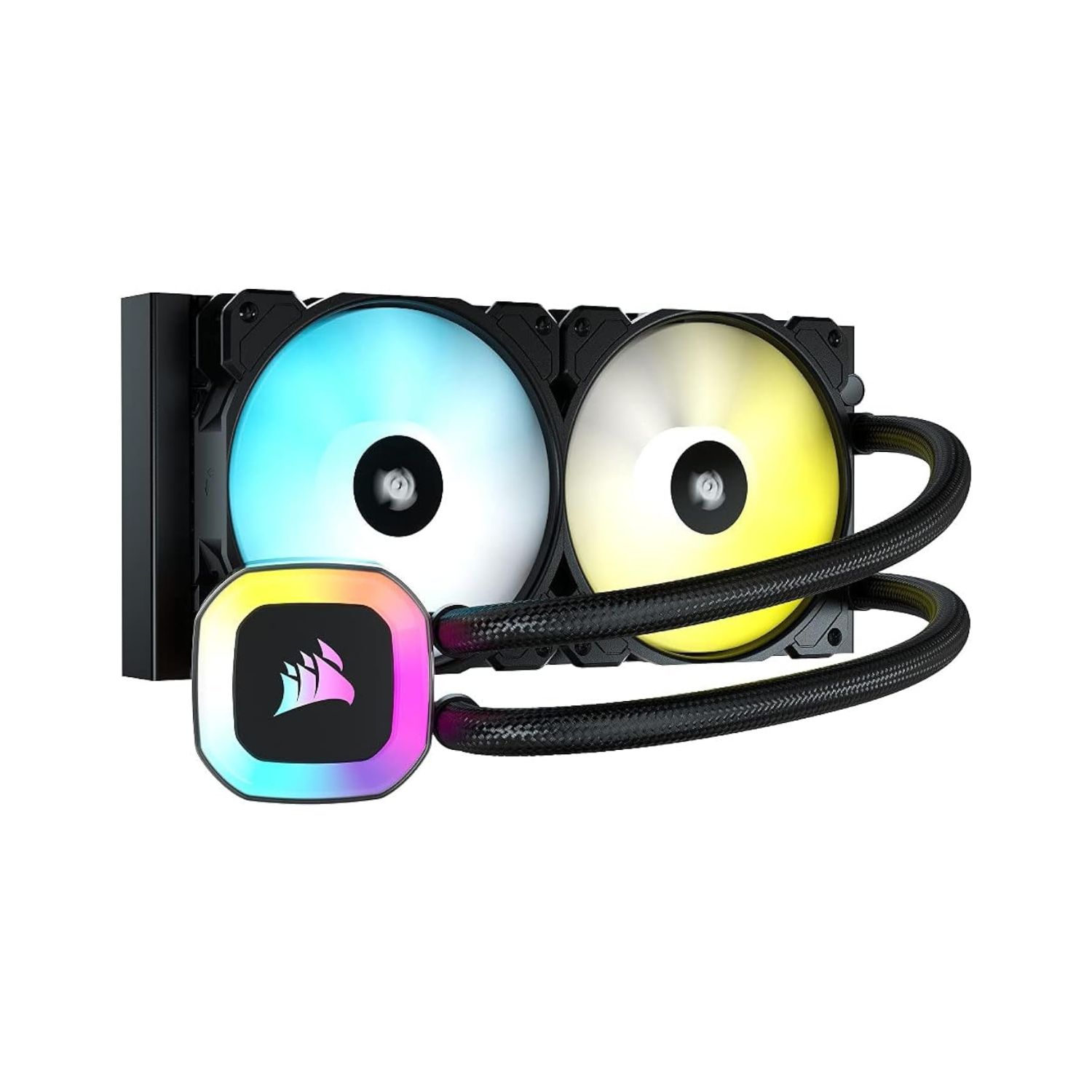 Corsair H100 RGB raffreddamento cpu a liquido - AIO da 240mm - adatto a intel LGA 1700/1200/115X/2066, AMD AM5/AM4 - nero