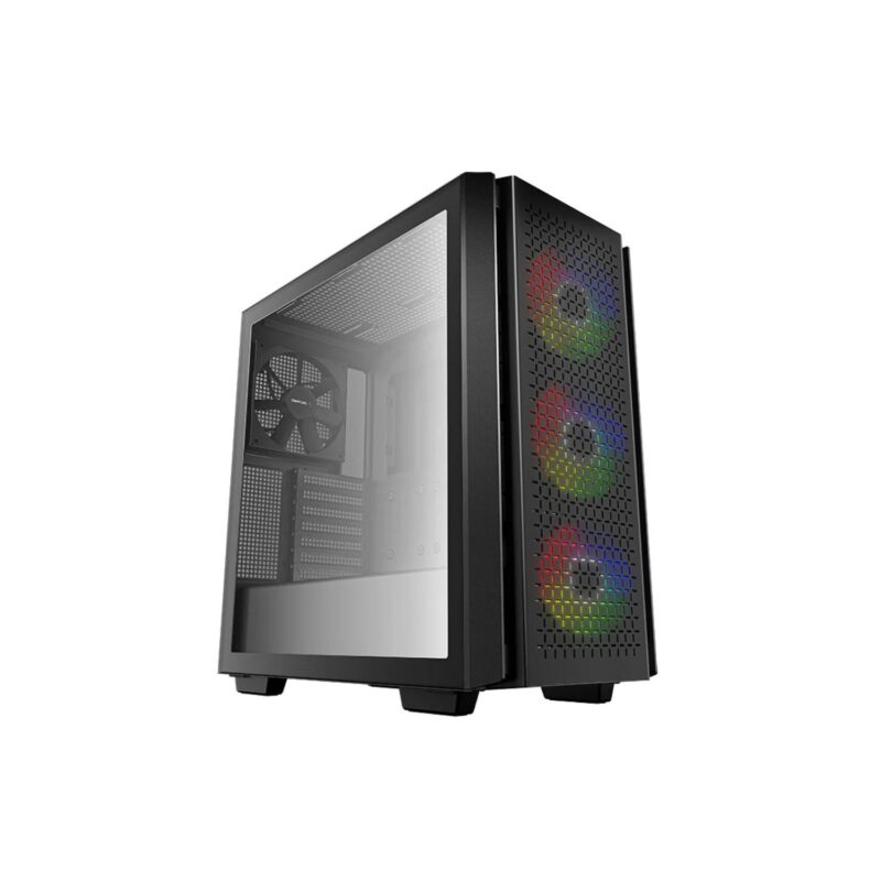 DeepCool CG560, Case Mid Tower ATX, Pannello in vetro temperato, con 3 ventole RGB da 120 sul pannello frontale e 1 ventola da 140mm pannello posteriore